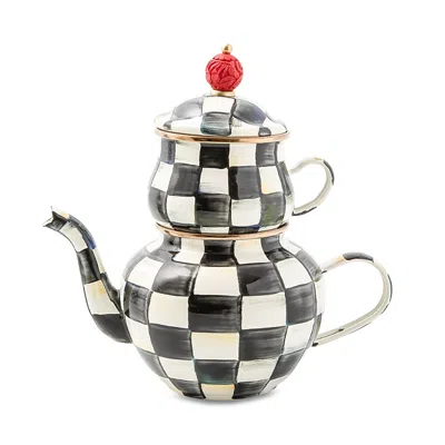 MACKENZIE-CHILDS MACKENZIE-CHILDS COURTLY CHECK ENAMEL HIGH TEA SET