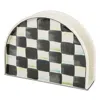 Mackenzie-childs Courtly Check Enamel Napkin Holder In Black/white