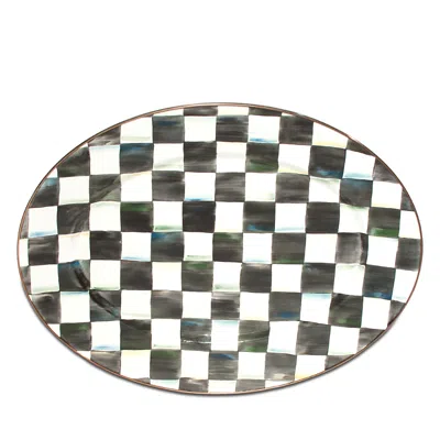 MACKENZIE-CHILDS MACKENZIE-CHILDS COURTLY CHECK ENAMEL OVAL PLATTER, MEDIUM