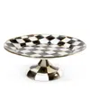 Mackenzie-childs Courtly Check Enamel Pedestal Platter