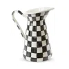 Mackenzie-childs Mackenzie Childs Courtly Check Medium Enameled Steel Practical Pitcher In Black
