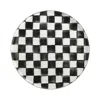 Mackenzie-childs Courtly Check Enamel Round Tray In Black/white
