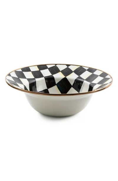 Mackenzie-childs Mackenzie Childs Courtly Check Enamel Serving Bowl In Black