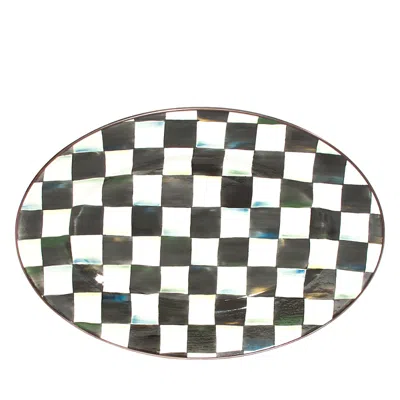 MACKENZIE-CHILDS MACKENZIE-CHILDS COURTLY CHECK ENAMEL SMALL OVAL PLATTER