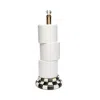 Mackenzie-childs Courtly Check Enamel Toilet Tissue Holder In Black/white