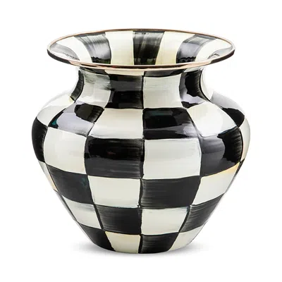 Mackenzie-childs Courtly Check Enamel Vase, Large In Black