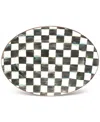 Mackenzie-childs Mackenzie Childs Courtly Check Medium Enameled Steel Oval Platter In No Color