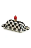 Mackenzie-childs Mackenzie Childs Courtly Check Enameled Steel Butter Box In Multi