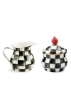 Mackenzie-childs Mackenzie Childs Courtly Check Enameled Steel Creamer & Sugar Set In Multi