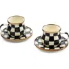 Mackenzie-childs Mackenzie Childs Courtly Check Enameled Steel Espresso Cups & Saucers Set