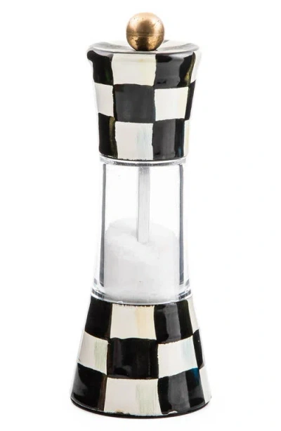 Mackenzie-childs Mackenzie Childs Courtly Check Enameled Steel Grinder In Black/white