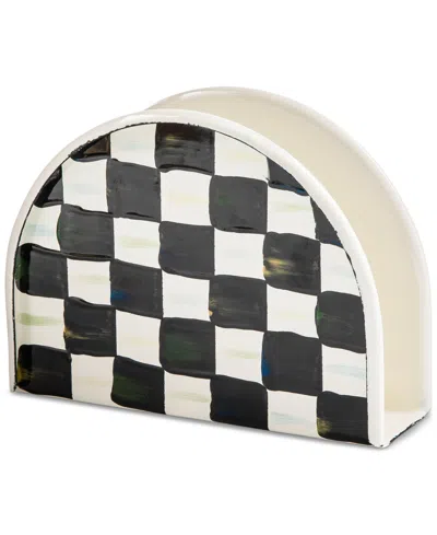 MACKENZIE-CHILDS COURTLY CHECK ENAMELED STEEL NAPKIN HOLDER