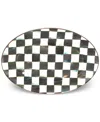Mackenzie-childs Mackenzie Childs Courtly Check Medium Enameled Steel Oval Platter In No Color