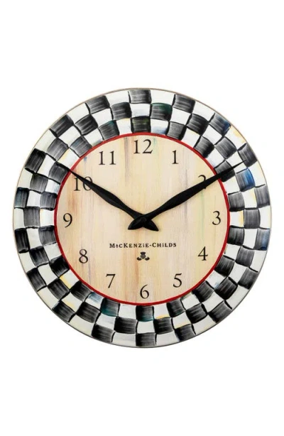 Mackenzie-childs Mackenzie Childs Courtly Check Enameled Steel Wall Clock In Multi