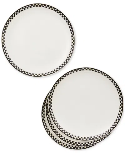 MACKENZIE-CHILDS COURTLY CHECK EVERYDAY DINNER PLATES, SET OF 4