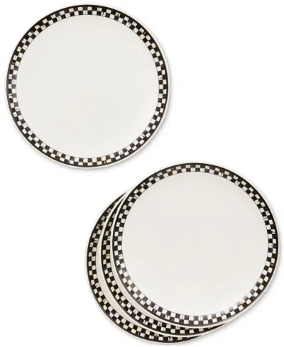 MACKENZIE-CHILDS COURTLY CHECK EVERYDAY LUNCH PLATES, SET OF 4