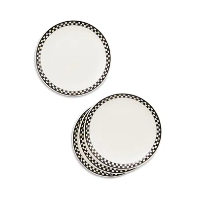 Mackenzie-childs Courtly Check Everyday Lunch Plates, Set Of 4 In Black