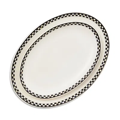 Mackenzie-childs Courtly Check Everyday Oval Platters, Set Of 2