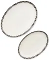 Mackenzie-childs Courtly Check Everyday Oval Platters, Set Of 2
