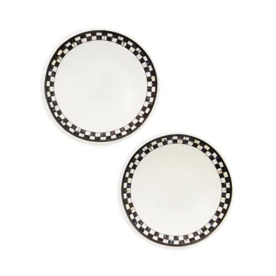 Mackenzie-childs Courtly Check Everyday Pinch Bowls, Set Of 2 In Black