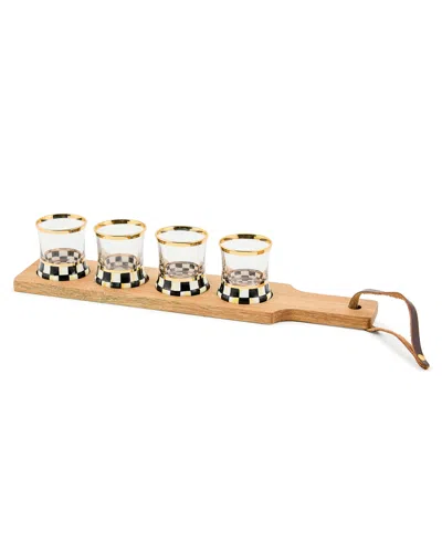 MACKENZIE-CHILDS COURTLY CHECK FLIGHT BOARD, SET OF 4