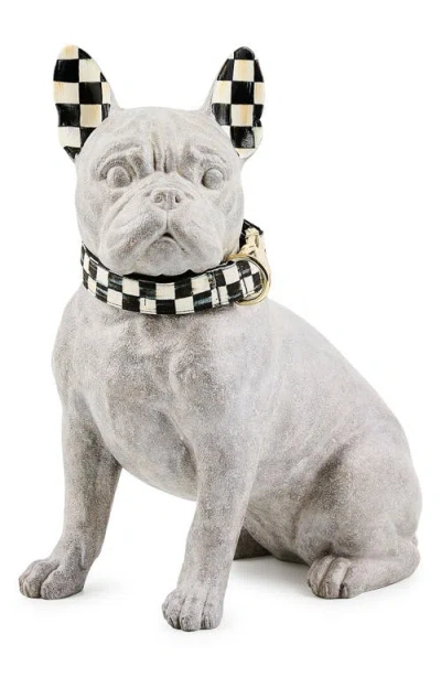 Mackenzie-childs Mackenzie Childs Courtly Check French Bulldog Figurine In Grey