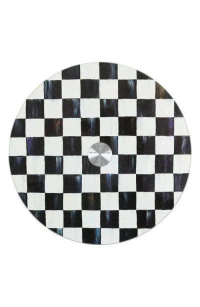 Mackenzie-childs Mackenzie Childs Courtly Check Glass Lazy Susan In Black