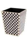 Mackenzie-childs Mackenzie Childs Courtly Check Glass Waste Bin In Black