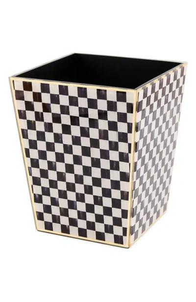 Mackenzie-childs Mackenzie Childs Courtly Check Glass Waste Bin In Black