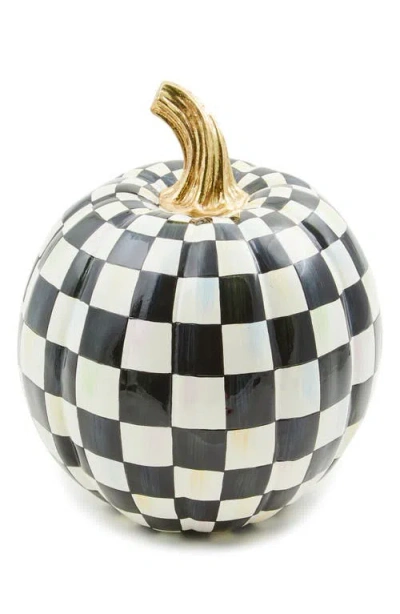 Mackenzie-childs Mackenzie Childs Courtly Check Glossy Small Pumpkin In Black