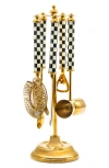 Mackenzie-childs Mackenzie Childs Courtly Check Gold 6-piece Bar Tool Set In Gold