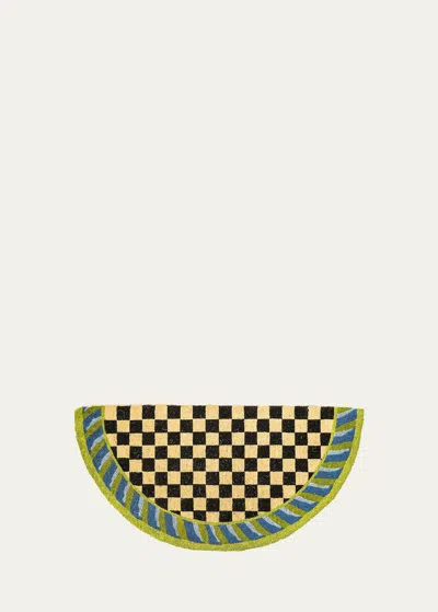 Mackenzie-childs Half Round Courtly Check Entrance Mat