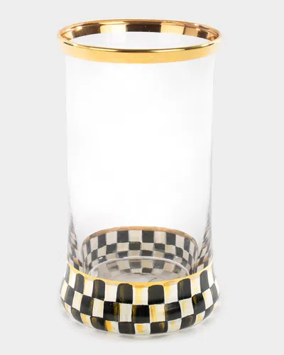 Mackenzie-childs Courtly Check Highball Glass In Black/white