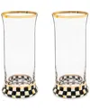 Mackenzie-childs Mackenzie Childs Courtly Check Set Of 2 Highball Glasses In No Color