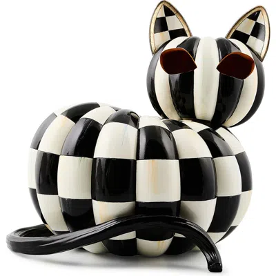 Mackenzie-childs Mackenzie Childs Courtly Check Illuminated Cat In Black