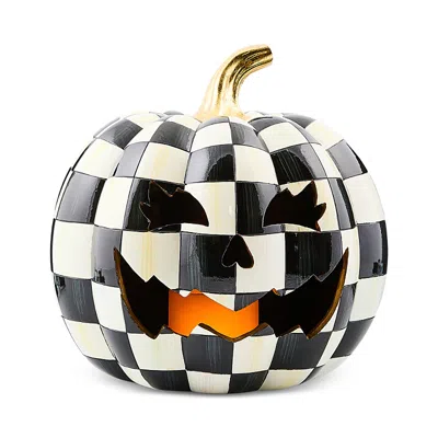 Mackenzie-childs Courtly Check Illuminated Jack O'lantern In Black
