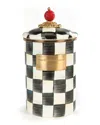 Mackenzie-childs Mackenzie Childs Courtly Check Enamel Canister In Black