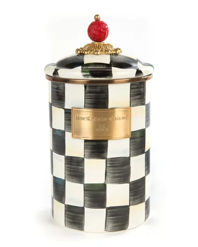Mackenzie-childs Courtly Check Large Canister In Black