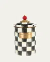 Mackenzie-childs Mackenzie Childs Courtly Check Enamel Canister In Black/white