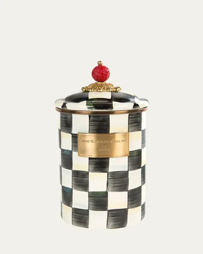 Mackenzie-childs Courtly Check Large Canister In Black/white
