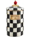 Mackenzie-childs Mackenzie Childs Courtly Check Enamel Canister In Black