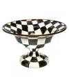 Mackenzie-childs Mackenzie Childs Courtly Check Enamel Compote In Black