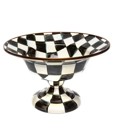 Mackenzie-childs Courtly Check Large Compote In Black,white