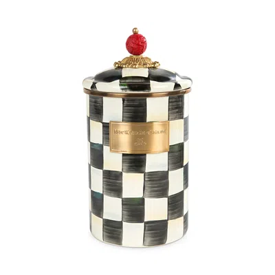 MACKENZIE-CHILDS MACKENZIE-CHILDS COURTLY CHECK LARGE ENAMEL CANISTER