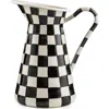 Mackenzie-childs Mackenzie Childs Courtly Check Large Enameled Steel Practical Pitcher In Black