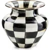 Mackenzie-childs Mackenzie Childs Courtly Check Large Enameled Steel Vase In Black
