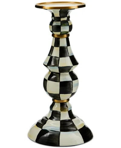 MACKENZIE-CHILDS COURTLY CHECK LARGE PILLAR CANDLESTICK