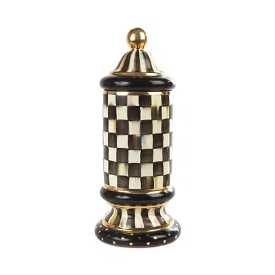 Mackenzie-childs Courtly Check Lidded Column Canister In Multi