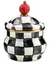 Mackenzie-childs Mackenzie Childs Courtly Check Lidded Sugar Bowl In Neutral