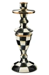 Mackenzie-childs Mackenzie Childs Courtly Check Medium Enameled Steel Candleholder In Neutral